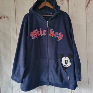 Vintage Disney Mickey Mouse Hooded Fleece Full Zip Sweatshirt, Women’s Plus 3x